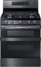 Samsung - Flex Duo 5.8 cu. ft. Self-Cleaning Freestanding Fingerprint Resistant Gas Convection Range - Black Stainless Steel-Front_Standard