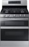 Samsung - Flex Duo 5.8 cu. ft. Self-Cleaning Freestanding Gas Convection Range - Stainless Steel-Front_Standard