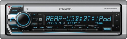 Kenwood - In-Dash CD/DM Receiver - Built-in Bluetooth - Satellite Radio-ready with Detachable Faceplate - Silver/Black-Front_Standard 