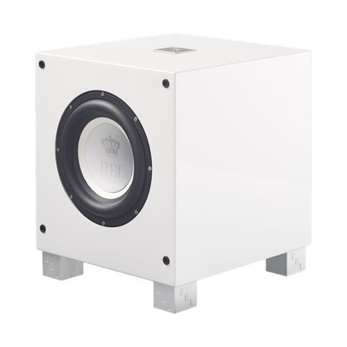 REL - T/I-Series 8" 200W Powered Subwoofer - High-gloss white-Front_Standard 