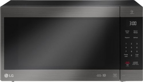 LG - NeoChef 2.0 Cu. Ft. Countertop Microwave with Smart Inverter and EasyClean - Black stainless steel