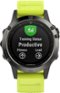 Garmin - fēnix 5 Smartwatch 47mm Stainless Steel Case - Slate Gray with Amp Yellow Band-Front_Standard