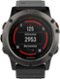 Garmin - fēnix® 5X Sapphire Smartwatch 51mm Fiber-Reinforced Polymer - Slate Gray with Black Band-Front_Standard