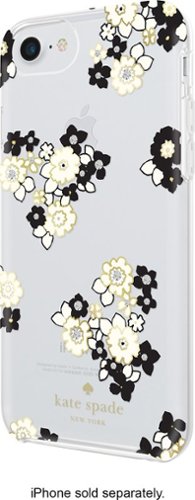  kate spade new york - Case for Apple® iPhone® 6, 6s and 7 - Black/cream/gold foil/floral burst clear/gems