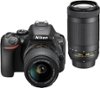 Nikon - D5600 DSLR Video Two Lens Kit with 18-55mm and 70-300mm Lenses - Black-Front_Standard