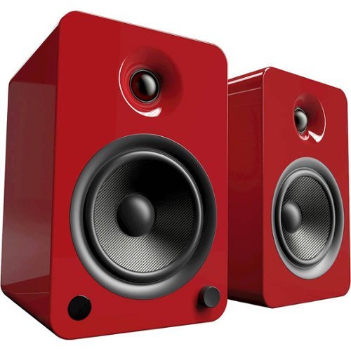 Kanto - 5-1/4" Powered Wireless 2-Way Bookshelf Speakers (Pair) - Gloss Red-Front_Standard 