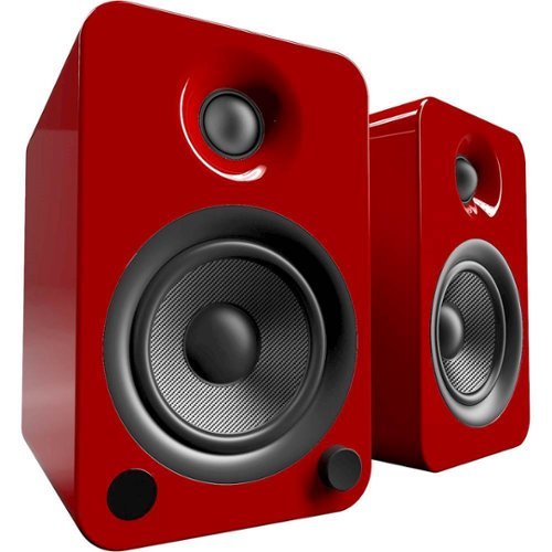 Kanto - 4" Wireless 2-Way Bookshelf Speakers (Pair) - Gloss Red-Front_Standard 