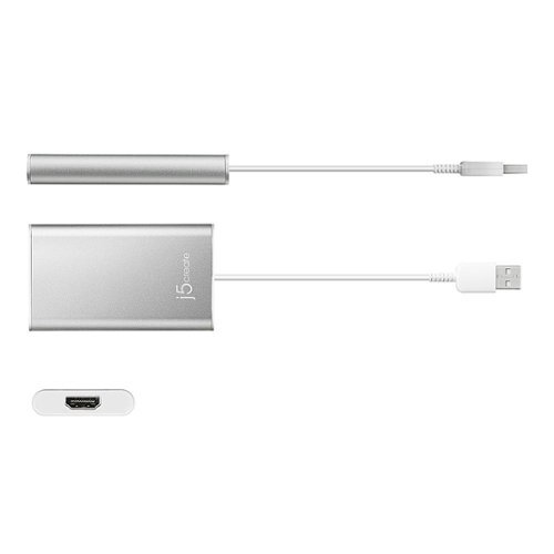 j5create USB 2.0 HDMI Display Adapter - Silver GLOBAL SHIPPING