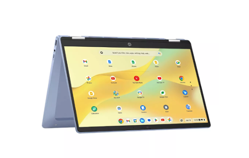 HP - 14" Convertible 2-in-1 Chromebook - Intel N200 - 4GB RAM onboard - 128GB SSD Storage - (14b-cd0046tg) touchsreen - Blue-Front_Standard 