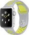 Geek Squad Certified Refurbished Apple Watch Nike+ 38mm Silver Aluminum Case Silver/Volt Nike Sport Band - Silver Aluminum - (2015)-Front_Standard