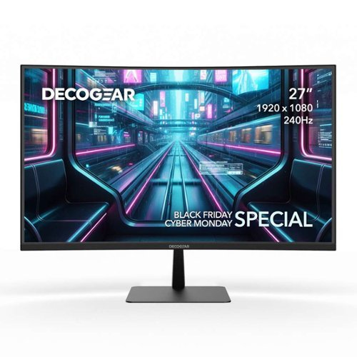 Deco Gear - 27" Curved Gaming Monitor, 240Hz FHD 1080p, 1500R VA, HDR, 99% sRGB, Adaptive-Sync, HDMI/DP, Low Blue Light-Front_Standard 