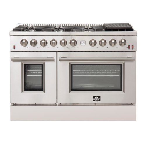 Forno Appliances - Professional 6.58 Cu. Ft. Freestanding Double Oven Gas Range with Steam Clean and Air Fry Functions - Stainless Steel-Front_Standard 