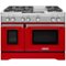 KitchenAid - 6.3 Cu. Ft. Self-Cleaning Freestanding Double Oven Dual Fuel Convection Range - Signature red-Front_Standard