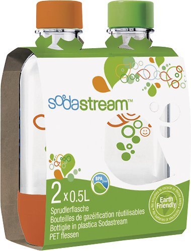  SodaStream - 0.5L Carbonating Bottles (2-Pack) - Orange/Green