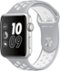 Geek Squad Certified Refurbished Apple Watch Nike+ 42mm Silver Aluminum Case Silver/White Nike Sport Band - Silver Aluminum-Front_Standard