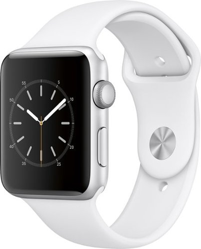  Geek Squad Certified Refurbished Apple Watch Series 2 42mm Silver Aluminum Case White Sport Band - Silver Aluminum