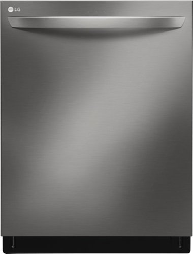  LG - 24&quot; Top Control Smart Wi-Fi Enabled Dishwasher with QuadWash and Steel Tub with Light - Black Stainless Steel