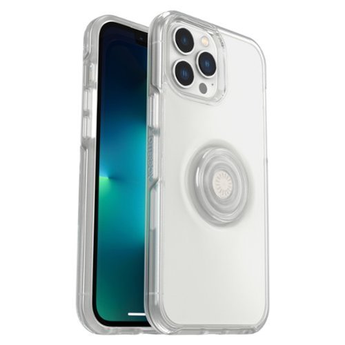 OtterBox - Otter + Pop Symmetry Case with PopGrip for Apple iPhone 13 Pro Max / 12 Pro Max - Clear-Front_Standard 