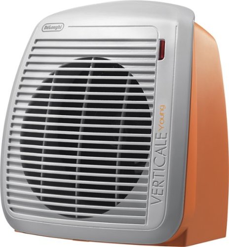 DeLonghi - SafeHeat Fan Heater - Gray/Orange-Angle_Standard 