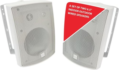 Dual - LU63PW 6.5" 3-Way Wired Outdoor/Indoor Speakers | Weather-Resistant | Home, Pool, Patio, Garage - White-Front_Standard 