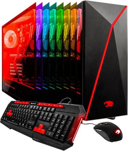 iBUYPOWER - Desktop - Intel Core i7-7700K - 16GB Memory - NVIDIA GeForce GTX 1080 - 240GB Solid State Drive + 1TB Hard Drive - Black/Red