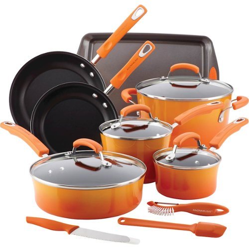 Rachael Ray - 14-Piece Cookware Set - Orange-Angle_Standard 