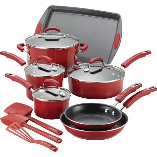 Rachael Ray - 14-Piece Cookware Set - Red