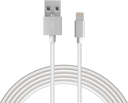  Just Wireless - Apple MFi Certified 10' Lightning USB Cable - Metallic silver