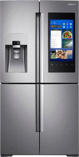  Samsung - Family Hub 2.0 28.0 Cu. Ft. 4-Door Flex French Door Refrigerator with Apps - Stainless steel