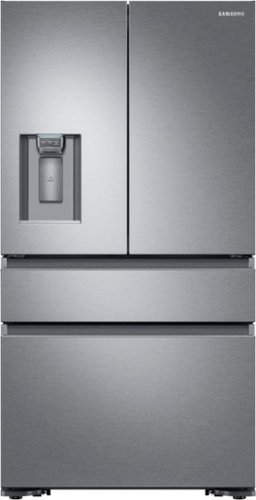 Samsung - 22.6 cu. ft. 4-Door Flex French Door Counter Depth Refrigerator with FlexZone Drawer - Stainless Steel