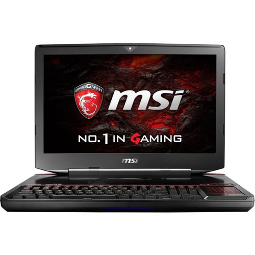 MSI - 18.4" Laptop - Intel Core i7 - 64GB Memory - 2 x NVIDIA GeForce GTX 1080 - 1TB Hard Drive + 1TB Solid State Drive - Aluminum black-Front_Standard 