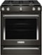 KitchenAid - 5.8 Cu. Ft. Self-Cleaning Slide-In Gas Convection Range - Black Stainless Steel-Front_Standard