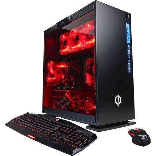CyberPowerPC - Desktop - Intel Core i7-7700K - 16GB Memory - NVIDIA GeForce GTX 1050 Ti - 120GB Solid State Drive + 2TB Hard Drive - Black/Red-Front_Standard 