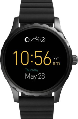 Fossil - Geek Squad Certified Refurbished Q Marshal Smartwatch 45mm Stainless Steel - Black