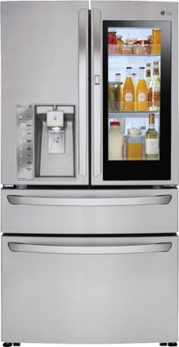  LG - 22.5 Cu. Ft. French InstaView Door-in-Door Counter-Depth 4-Door Refrigerator with WiFi - Stainless Steel