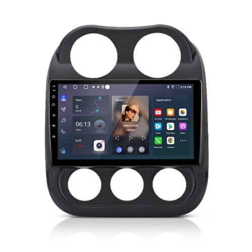 Junsun - For Jeep Compass Patriot 2009-2016 2+64GB Android 15 carplay 10" Car Stereo Radio GPS Navi WIFI RDS SWC BT FM - Black-Front_Standard 