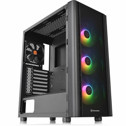 Thermaltake - V250 TG ARGB Mid Tower Case - Black-Front_Standard 
