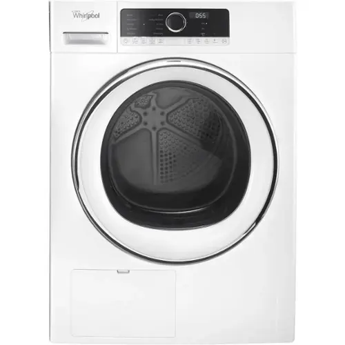 Front. Whirlpool - 4.3 Cu. Ft. Stackable Electric Dryer with Steam and Wrinkle Shield - White.