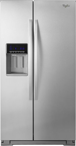  Whirlpool - 20.6 Cu Ft. Counter-Depth Side-by-Side Refrigerator with Thru-the-Door Ice and Water - Monochromatic Stainless Steel