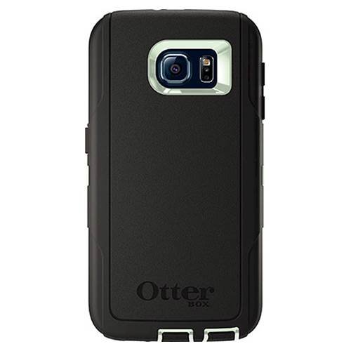  OtterBox - Defender Series Case for Samsung Galaxy S6 Cell Phones - Sage green/Black