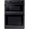 Samsung - 30" Microwave Combination Wall Oven with Steam Cook and WiFi - Fingerprint Resistant Black Stainless Steel-Front_Standard