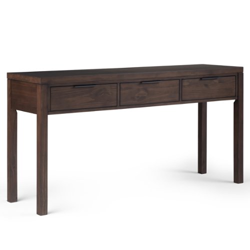Simpli Home - Hollander Wide Console Table - Warm Walnut Brown-Front_Standard 
