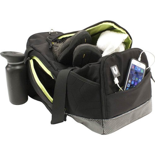 M-Edge Bolt Gym-to-Office Duffel Bag for 17.3 Laptop - Black with Lime WORLDWIDE DELIVERY