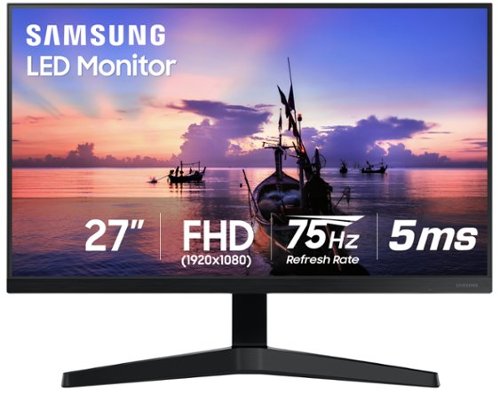 Samsung - 27" T350 Series IPS FHD, AMD FreeSync Monitor (VESA, HDMI, VGA) - Dark Blue Gray