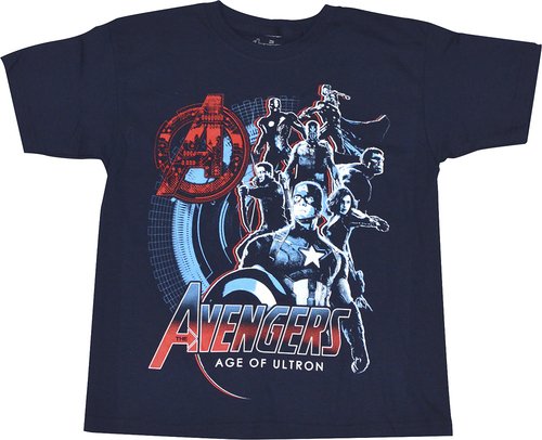  Marvel - Avengers: Age of Ultron Group Shot Children's T-Shirt (Small/Medium) - Dark Blue704386707132