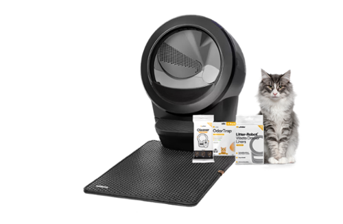 Whisker - Litter-Robot 4 Smart App-Controlled Self-Cleaning Litter Box Core Accessories Bundle - Black-Front_Standard 