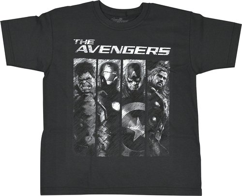  Marvel - The Avengers Children's T-Shirt (Large/Extra-Large) - Gray