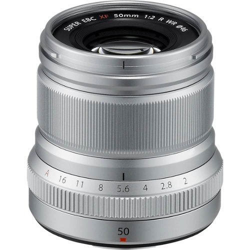  Fujifilm - XF50mmF2 R WR Midrange Telephoto Lens - Silver
