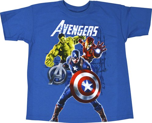  Marvel - Avengers Group Shot Children's T-Shirt (Small/Medium) - Turquoise