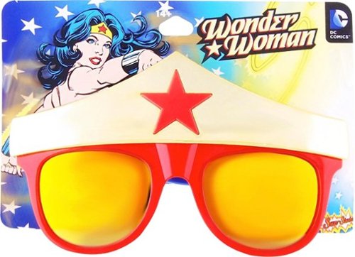  Sun-Stache - DC Comics Wonder Woman Star Sunglasses - Red/Yellow
